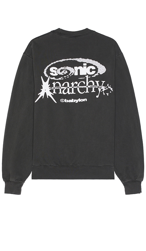 Shop Babylon Sonic Anarchy Crewneck Sweatshirt In 洗水黑