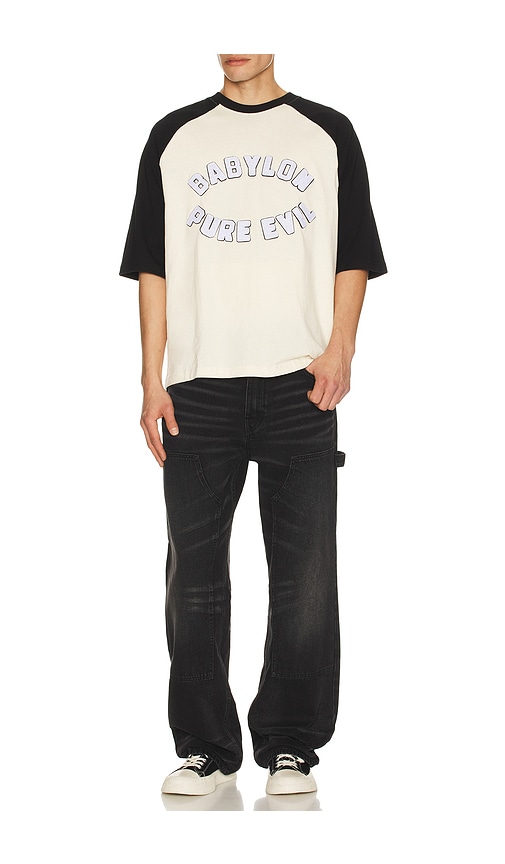  Babylon Pure Evil Raglan T-shirt In Cream. Size M. Also In Xl/1x. 