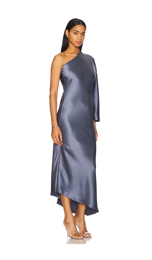By Malene Birger Asymmetric Avilas Maxi Dress In 纯灰色画