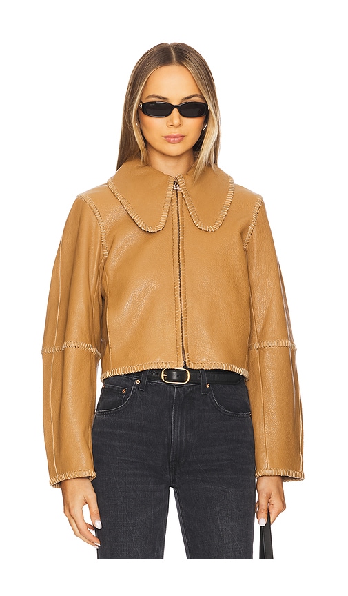 By Malene Birger Rowani Leather Jacket In Cornstalk