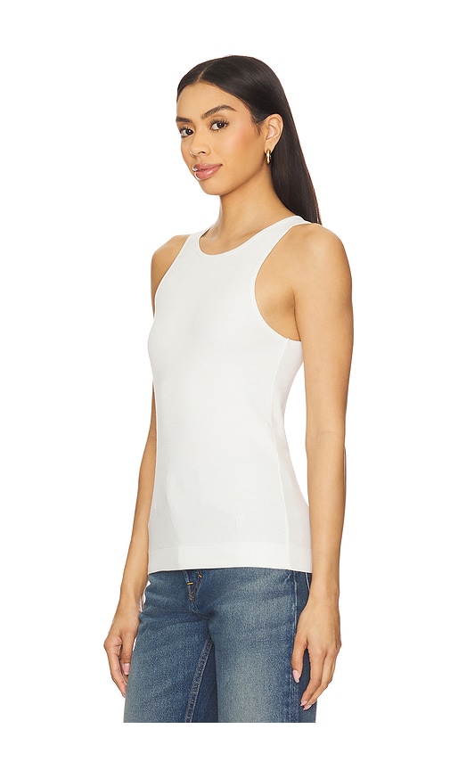 By Malene Birger Ribbed Texture Round Neck Sleeveless Top In Soft White