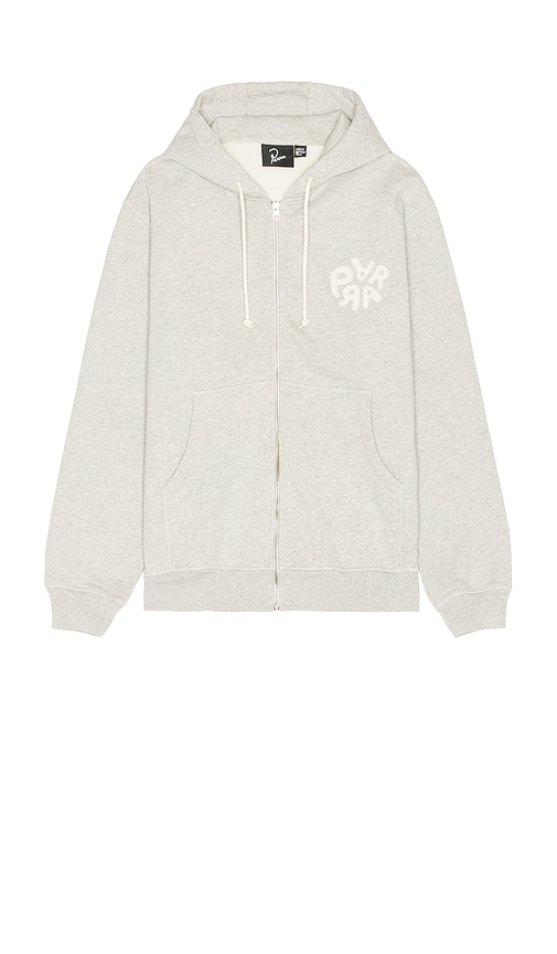 Shop By Parra 1976 Logo Zip Hooded Sweatshirt In Grey