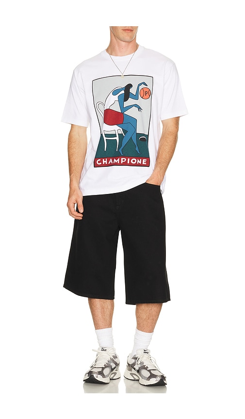  By Parra Weiss Champione T-shirt In White. Größe S. Also In M, L, Xl/1x, Xxl/2x. 