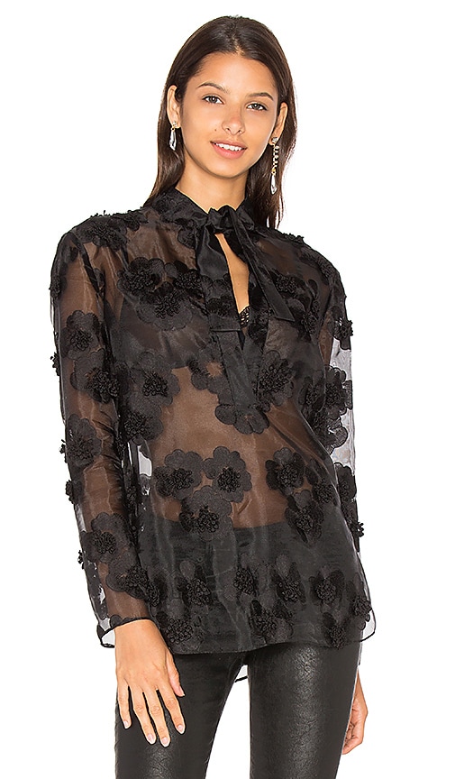 cacharel Tie Neck Blouse in Black | REVOLVE