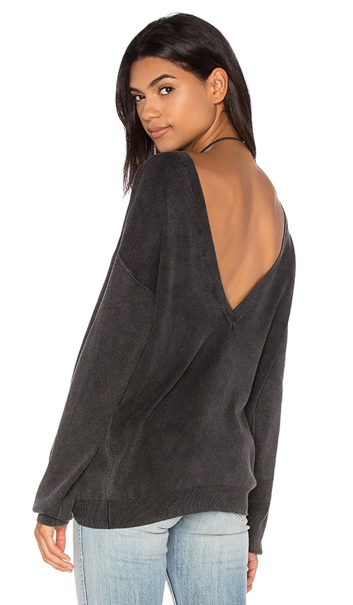 Deep v 2025 back sweater