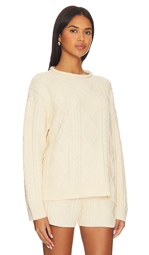Shop Callahan Daria Sweater In Solid Vanilla Creme