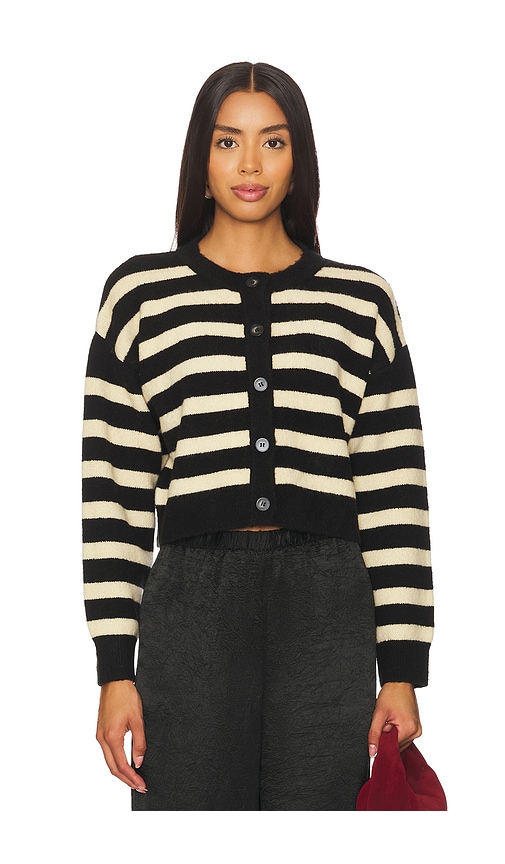 Shop Callahan Fiona Cardigan In Black,cream