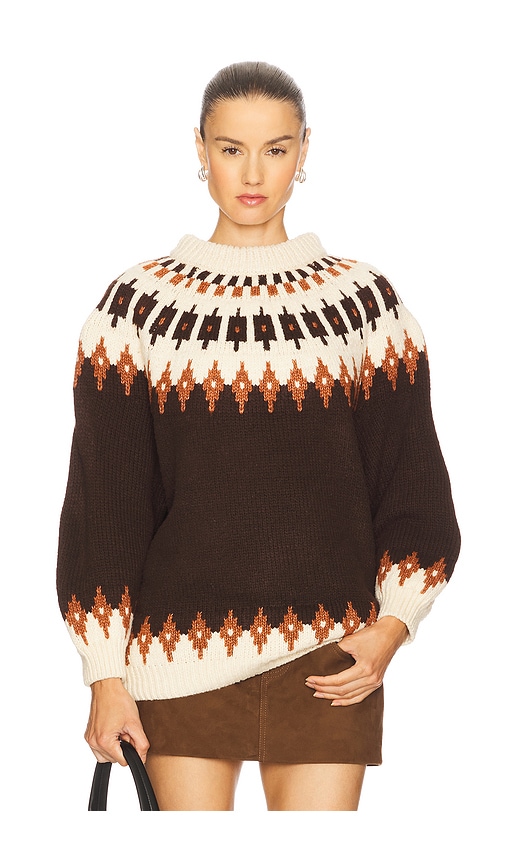 Kathleen Fair Isle Pullover in Chocolate. - size L (also in M, S, XL, XS) - Callahan - Modalova