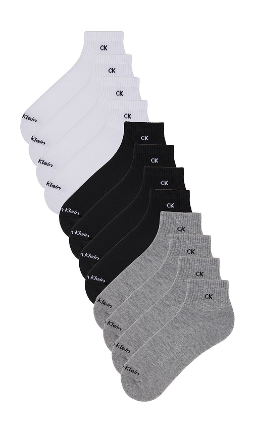 Shop Calvin Klein 6 Pack Basic Cushion Quarter Socks In 그레이