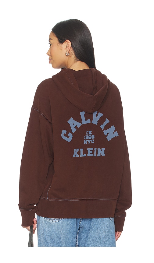 Calvin Klein Washed Premium Vintage Logo Zip Hoodie