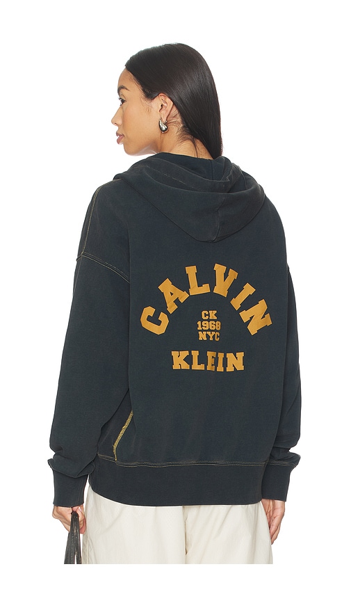 Calvin Klein Washed Premium Vintage Logo Zip Hoodie