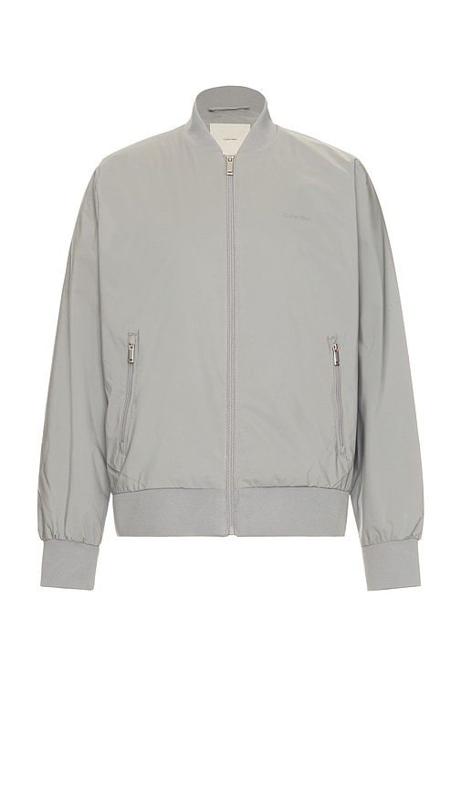 Matte Bomber Jacket in Grey. - size L (also in M, XL/1X) - Calvin Klein - Modalova