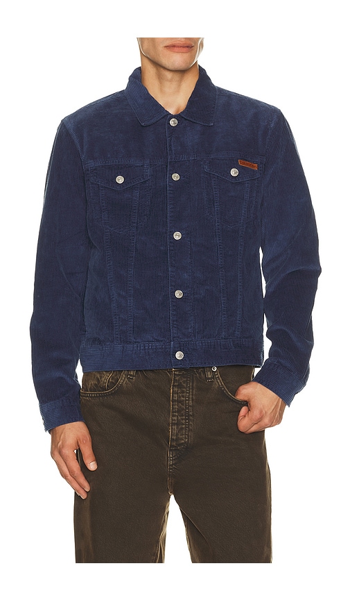 Calvin Klein Washed Corduroy Trucker Jacket In Pageant Blue