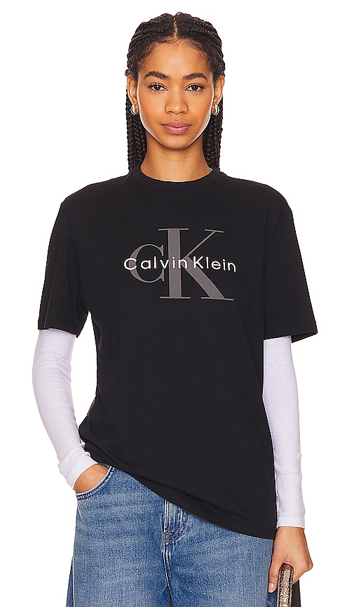 Calvin Klein Mono Logo Tee in Black Beauty
