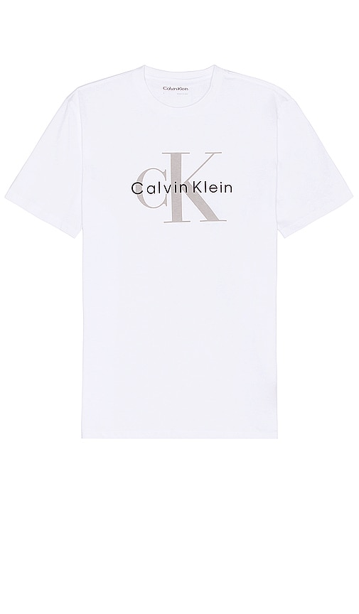 Shop Calvin Klein Mono Logo Tee In 亮白