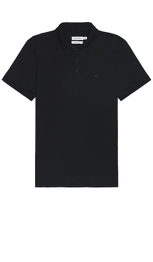 Shop Calvin Klein Smooth Classic Solid Polo In 黑色