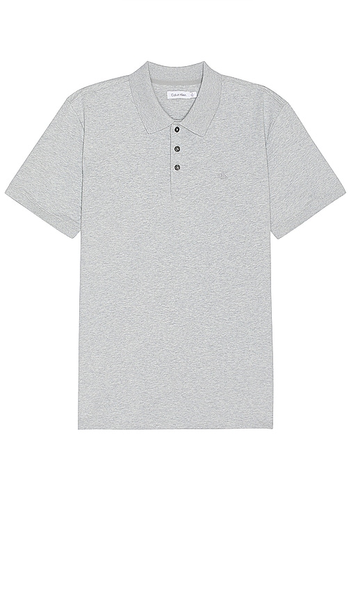 Shop Calvin Klein Smooth Classic Solid Polo In Heroic Grey Heather