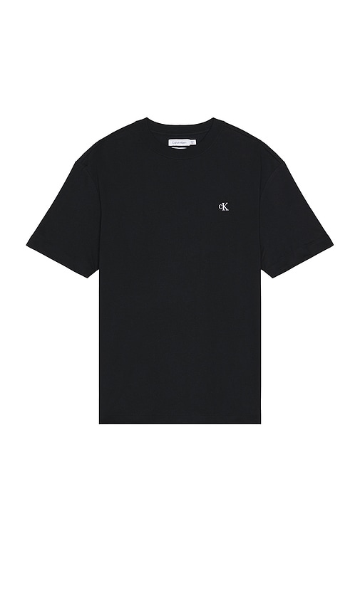 Calvin Klein Short Sleeve Relaxed Archive Logo Tee In Black
