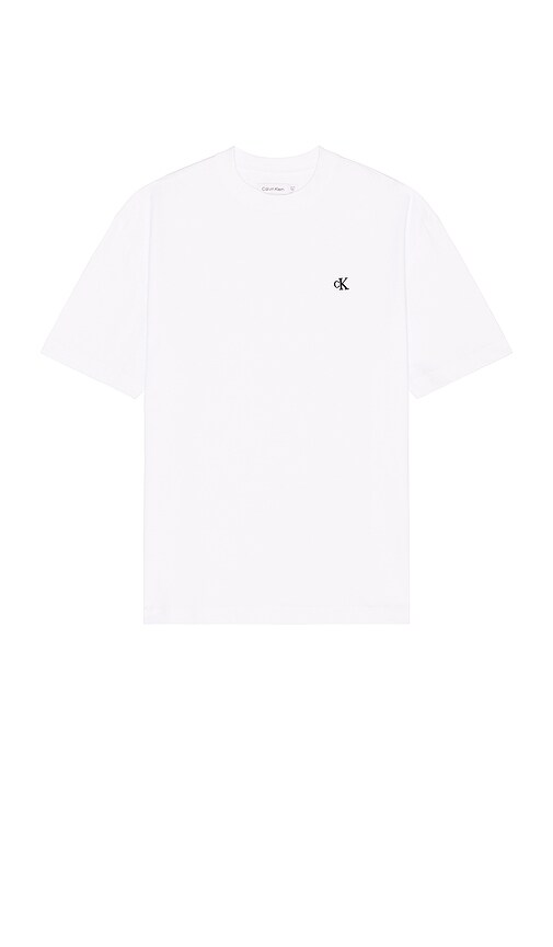 Shop Calvin Klein Short Sleeve Relaxed Archive Logo Tee In 亮白