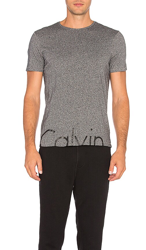 Calvin Klein Split Logo T Shirt in Steel Grey Heather