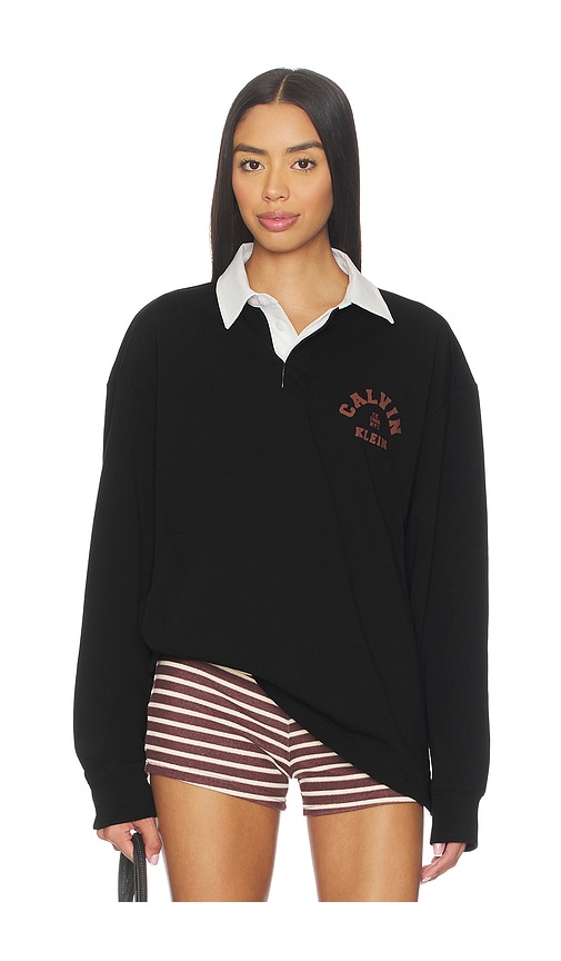 Calvin Klein Compact Rugby Long Sleeve Polo