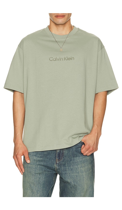 Calvin Klein Relaxed Standard Logo Crew Neck Tee | Thumbnail 5