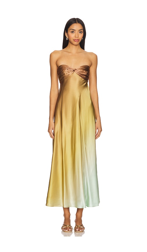 Aveiro Dress in Brown,Mustard. - size M (also in S, XS, XXS) - CAMI NYC - Modalova