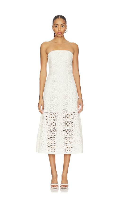 white lace ruffle mini dress White Floral Eyelet Babydoll Mini Dress - Ivory Lace Detail