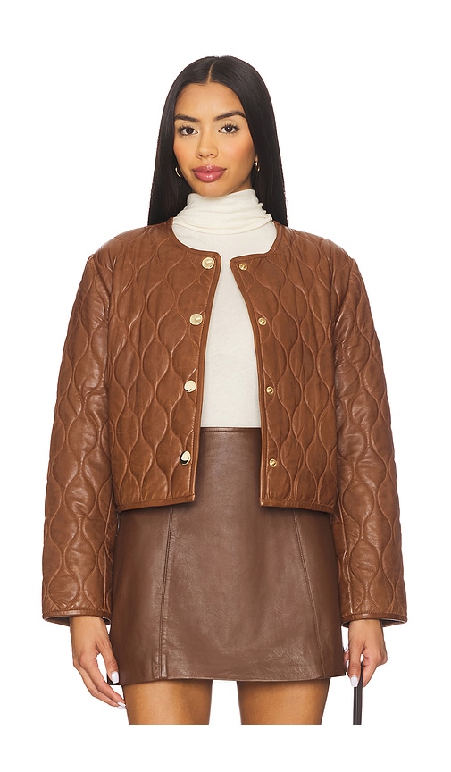 Cami Nyc Wanda Genuine Leather Jacket In Brown