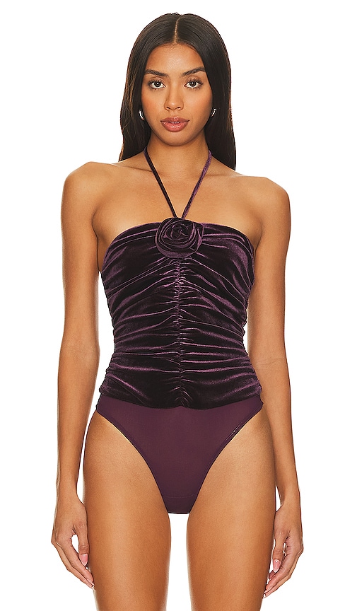 Shop Cami Nyc Lupita Bodysuit In Purple