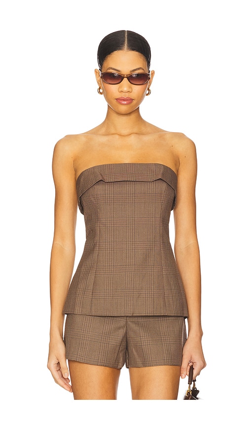 London Strapless Top in Brown. - size 0 (also in 00, 10, 2, 6, 8) - CAMI NYC - Modalova