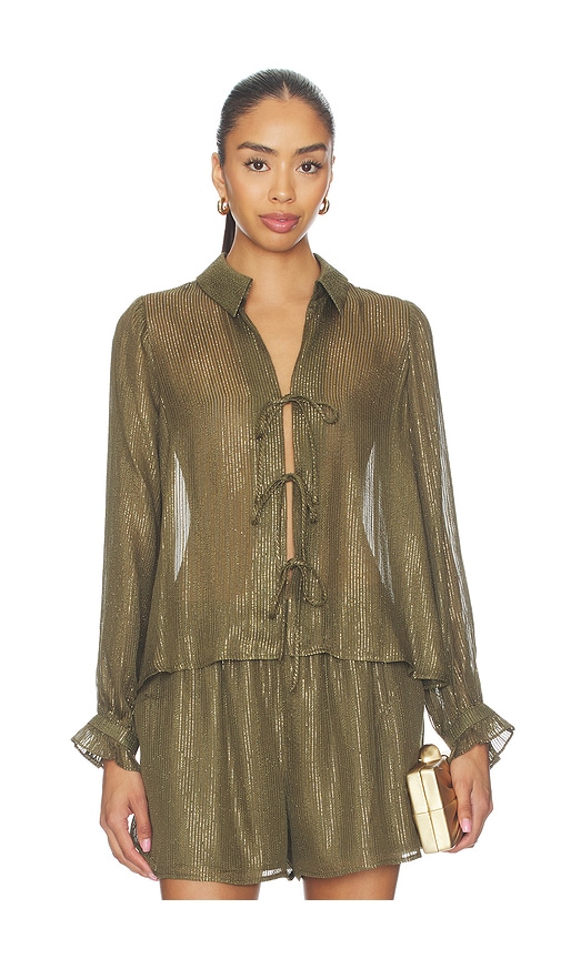 CAMI NYC Niecey Metallic Chiffon Blouse