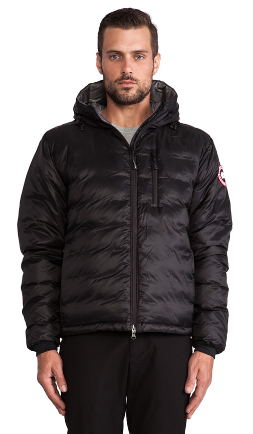 canada goose lodge hooded jacket black