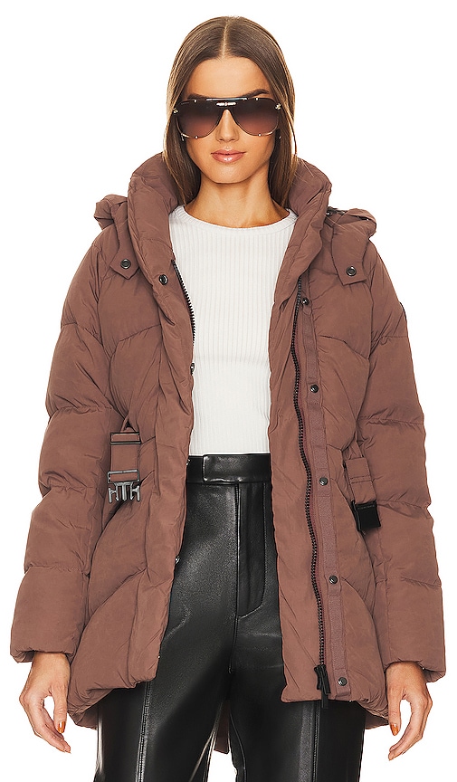 Canada Goose Marlow Padded Belted Shell-down Coat In Brown