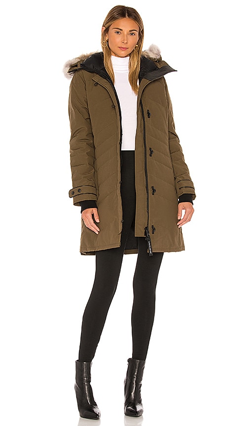 Canada Goose Lorette Parka with Removable Fur Ruff in Military Green ...