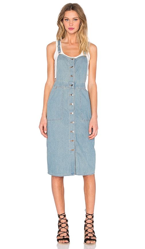 button overall dress