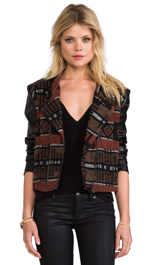 Collarless Moto Jacket