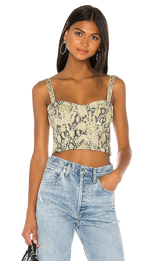 Capulet Melina Bustier in Python Denim | REVOLVE