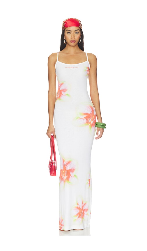 Casablanca Printed Soft Ribbed Dress