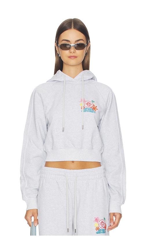 Casablanca Embroidered Cropped Hoodie