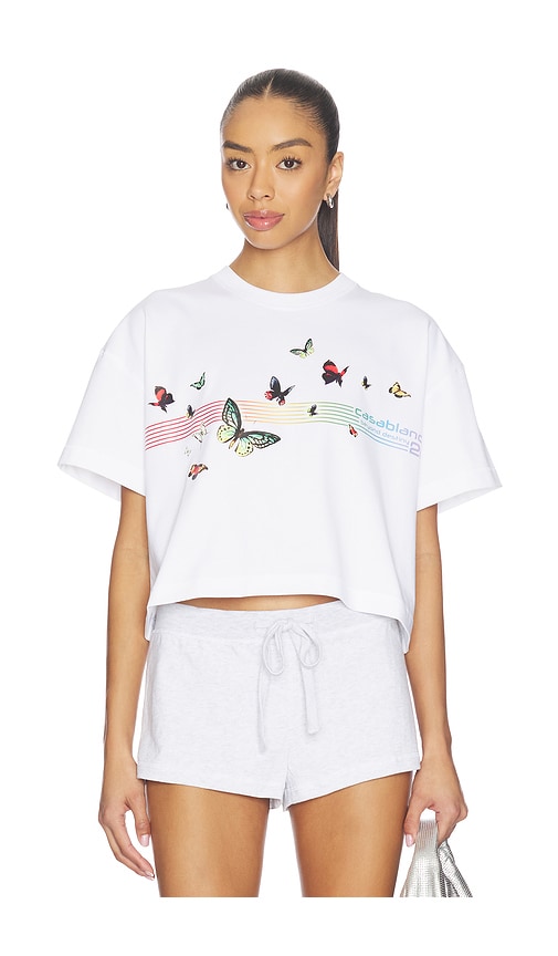 Casablanca Butterfly Boxy Cropped T-shirt