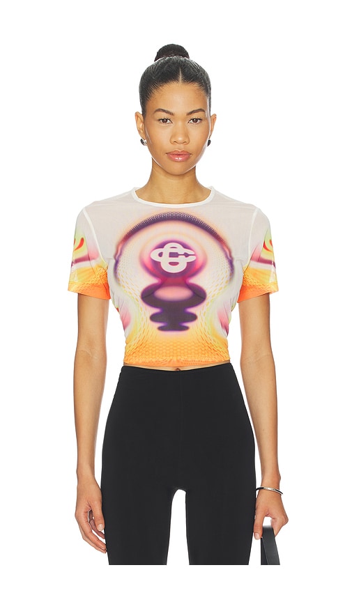 Casablanca Printed Mesh Baby Tee