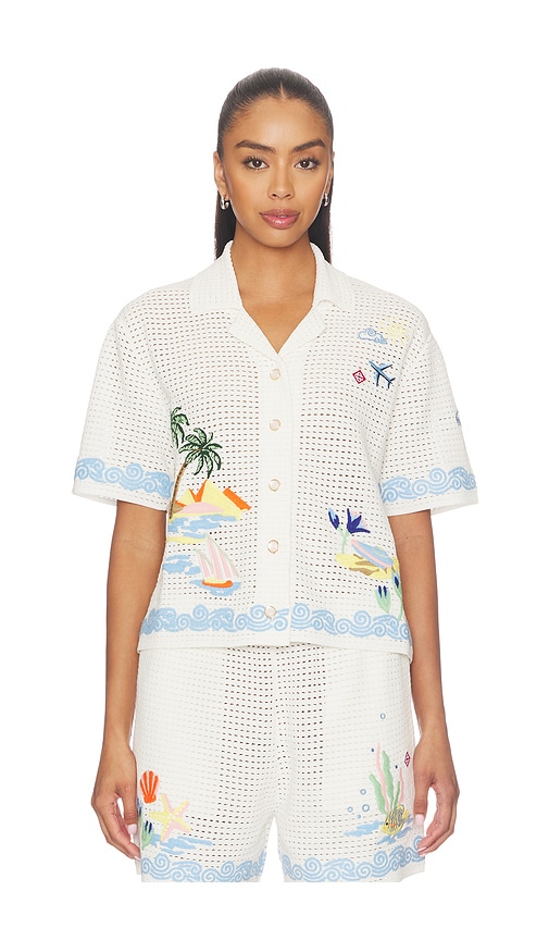 Casablanca Oasis Crochet Beach Shirt | Thumbnail 2 Casablanca Oasis Crochet Beach Shirt | Thumbnail 2