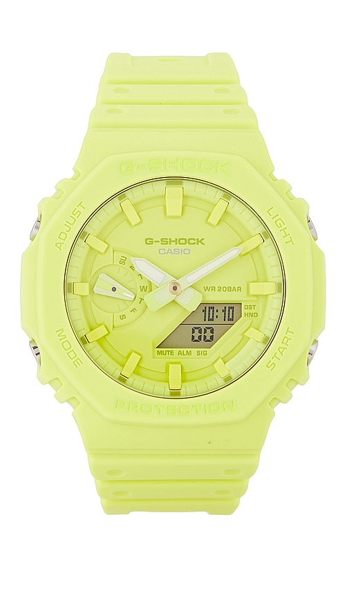 G-shock Tone On Tone Ga2100 Series Watch In Resin Yellow