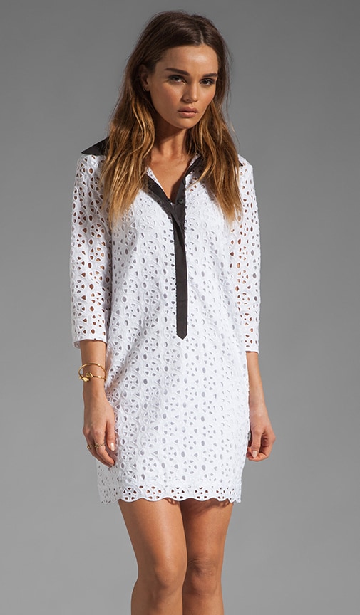 3/4 Sleeve Collared Shirt Dress