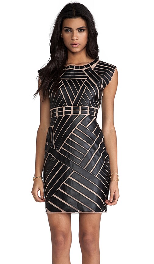 Avalon Dress With Faux Leather Applique