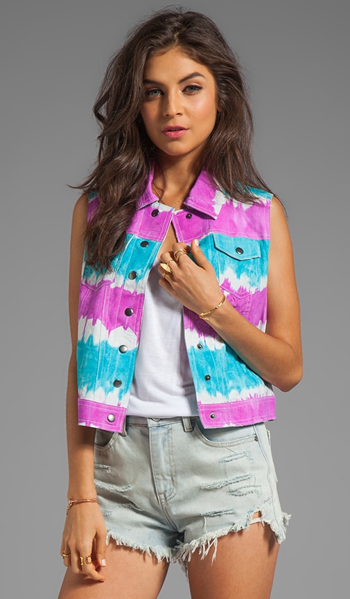Tie-Dye Leather Vest