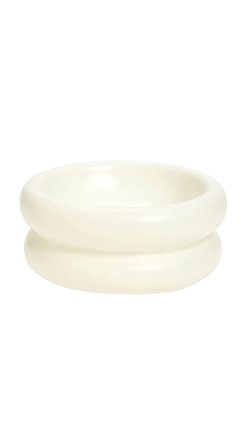 Catenary Home Elevated Halo Pet Bowl in White.