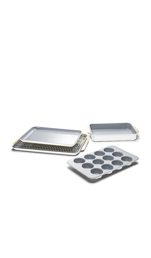 Caraway Non-toxic Ceramic Non-stick Half Bakeware Set In Silver
