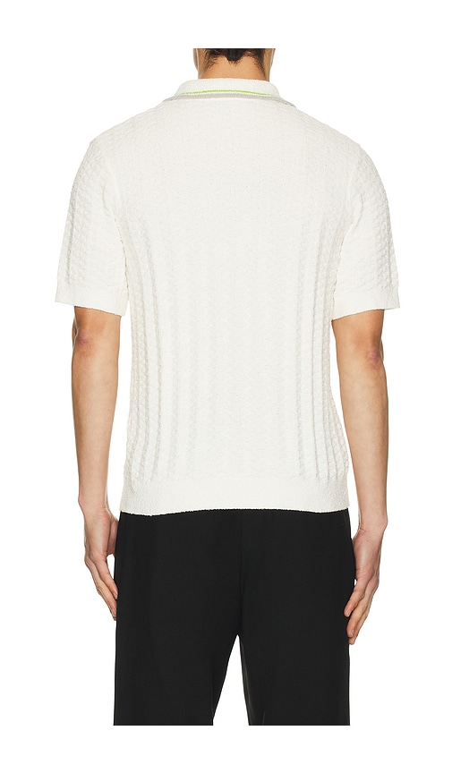 Casablanca Tennis Boucle Polo Shirt In White